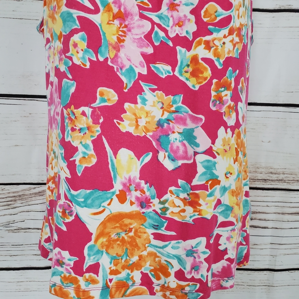 Chaps | Floral Keyhole Back Tank Top - Picture 4 of 7